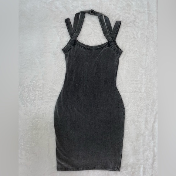 NWOT ASOS Mini Dress Grey Gray S/M Stretchy Tight Bodycon Sexy Hot Flattering​ - Picture 5 of 7